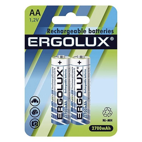 Аккумулятор Ergolux AA-2700mAh Ni-Mh 2шт/бл(NHAA2700BL2,1.2В)(12445)