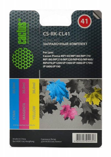 Заправочный набор Cactus многоцветный 3x30мл для Canon CS-RK-CL41