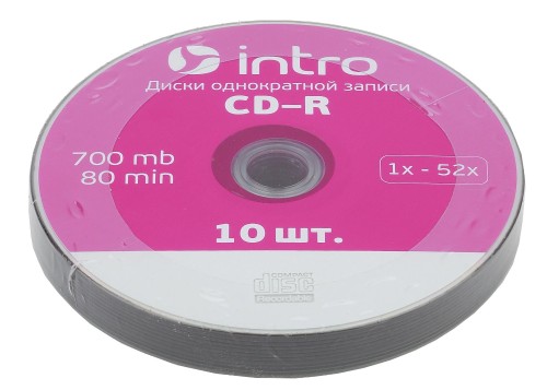 Носители информации CD-R, 52x, Intro, Shrink/10, Б0016204