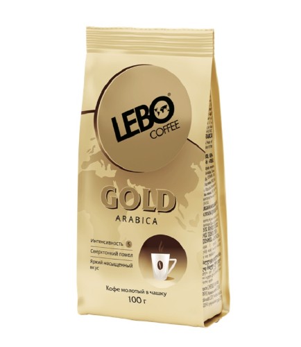 Кофе молотый LEBO GOLD для заваривания в чашке 100г