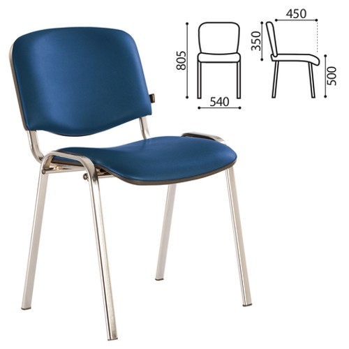 Стул офисный BRABIX Iso CF-001, металл/искусственная кожа, цвет синий