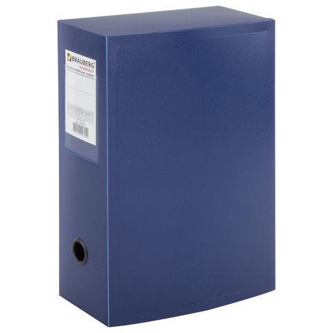 Архивный короб BRAUBERG &quot;Energy&quot; 100 мм, пластик, (330х245 мм), до 900 листов, синий, 0,9 мм, 235375