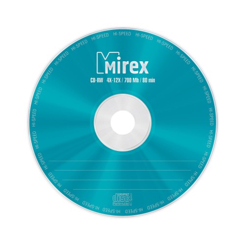 Носители информации CD-RW, 4x-12x, Mirex, Cake/10, UL121002A8L