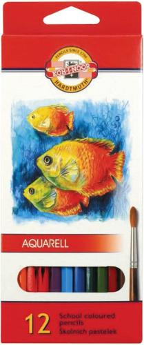 Карандаши акварельные цветные KOH-I-NOOR FISH 12цв/наб,  3716012004KSRU