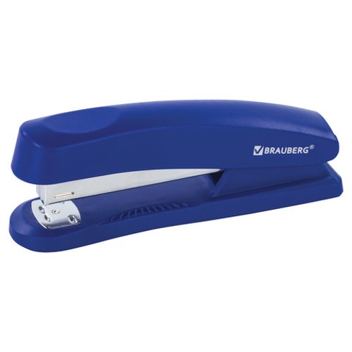 Степлеры настольные BRAUBERG &quot;Standard+&quot;, до 30 листов,№24/6, 26/6, полнозагрузочный, синий