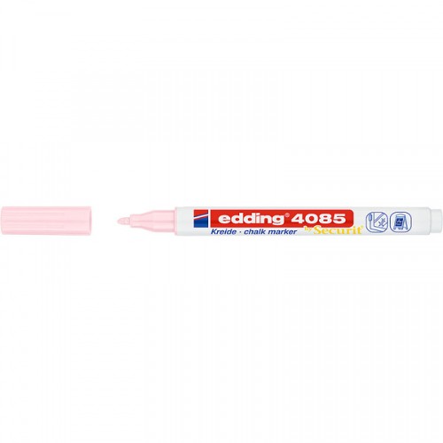 Меловой маркер Edding 4085, круглый наконечник, 1-2 мм Пастельно-розовый