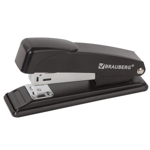 Степлеры настольные BRAUBERG &quot;Office&quot;,металлический, до 20 листов,№24/6, 26/6, черный