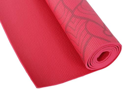 Коврик для фитнеса и йоги  Larsen PVC красн с принтом р180х60х0,5см 361217