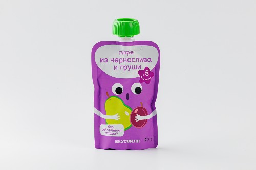 Пюре из чернослива и груши, 90 г