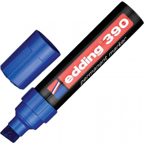 Перманентный маркер Edding E-390/3 синий (толщина линии 4-12 мм) Перманентный маркер Edding E-390/3 синий (толщина линии 4-12 мм)