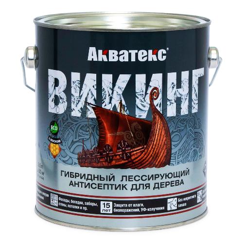 Акватекс Викинг антисептик для дерева гибридный лессирующий, полуматовый, палисандр, 9л