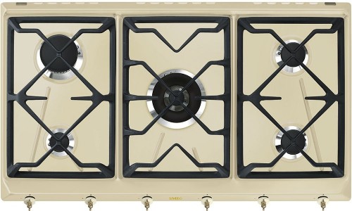 Встраиваемая газовая панель Smeg Smeg Coloniale SRV896POGH Встраиваемая газовая панель Smeg Smeg Coloniale SRV896POGH