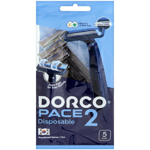 Бритва одноразовая Dorco PACE2, 2 лез,фикс.гол, увл.пол 5шт/уп TNB 200BL-5P