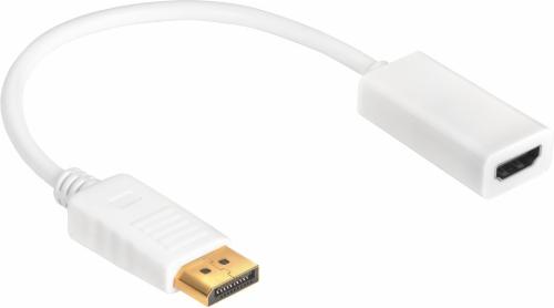 Greenconnect Переходник 0.10m Active DisplayPort/HDMI v1.2/v1.4 20M/19F белый GCR-ADP2MHDW Greenconnect DisplayPort (m) - HDMI (f) 0.1м