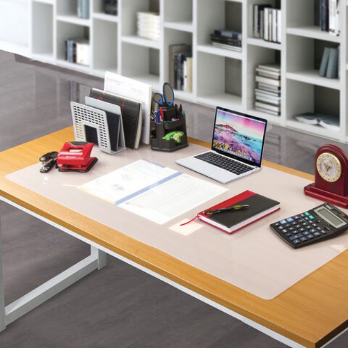 Коврик на стол -подкладка настольный 600х1200 мм, прозрачный матовый, 1,2 мм, BRAUBERG