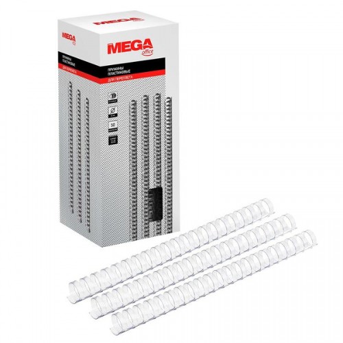 Пружины для переплета пластиковые ProMega Office 22 мм прозрачные 50 шт