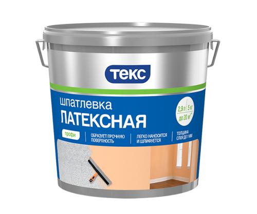 ТЕКС ПРОФИ шпатлевка латексная для внутренних работ , 5 кг