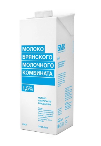 Молоко БМК ультрапастеризованное  1,5%, 975 мл