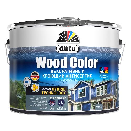Dufa Wood Color антисептик для деревянных фасадов кроющий , белый, 9л