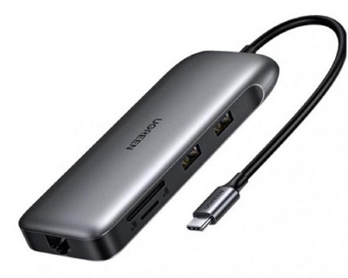 Разветвитель USB UGREEN 9 в 1, 2хUSB 3.0, HDMI, VGA, DP, RJ45, SD/TF(70301)