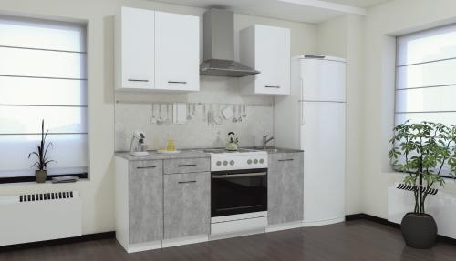 Кухонный гарнитур Polini Home Urban 1800 В,  белый-бетон