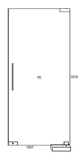 Дверь стеклянная в маятниковая в сборе 1007х2225