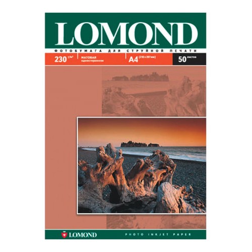 Фотобумага для струйной печати БОЛЬШОГО ФОРМАТА, A3, 230 г/м2, 50 листов, односторонняя матовая, LOMOND, 0102156