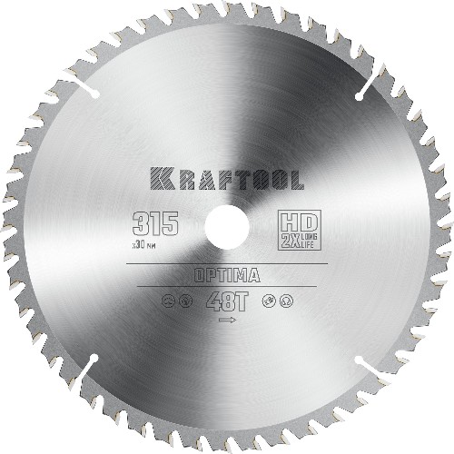 KRAFTOOL Optima, 315 х 30 мм, 48Т, пильный диск по дереву (36951-315-30)