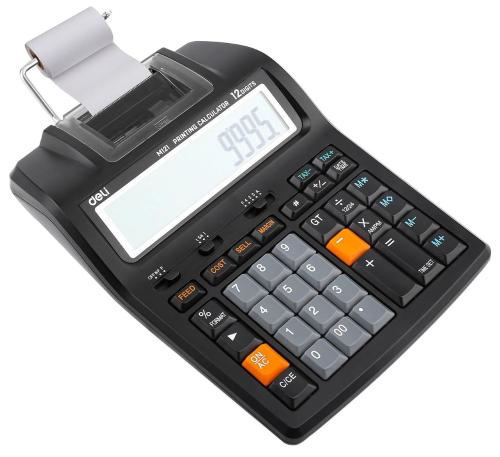 Калькулятор печатающий Deli EM121-EU,12-разряд, 172x203x55мм, черный