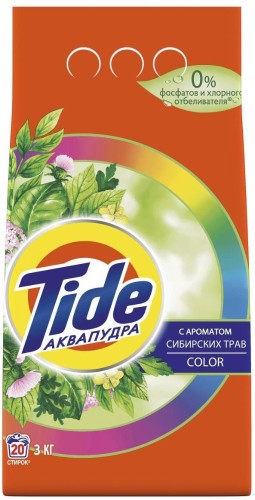 Порошок стиральный TIDE Color автомат с ароматом Сибирских трав, 3кг