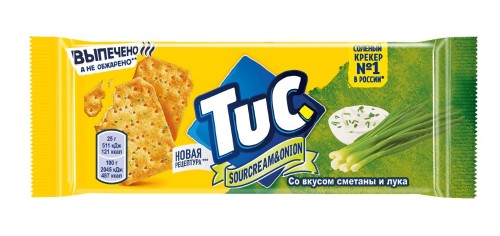 Крекер TUC соленый со вкусом сметаны и лука, 100 г