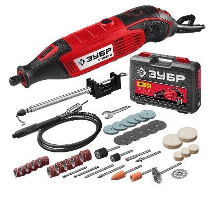 Гравер 160 Вт цанга 3.2мм, 15000-35000 об/мин, гибкий вал, штатив, 41 предмет, ЗУБР ЗГ-160 КН41 Гравер 160 Вт цанга 3.2мм, 15000-35000 об/мин, гибкий вал, штатив, 41 предмет, ЗУБР ЗГ-160 КН41