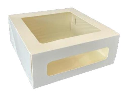 Упаковка бум. ForGenika CAKE II Window White 260х260х100мм,белая,(75шт/уп)