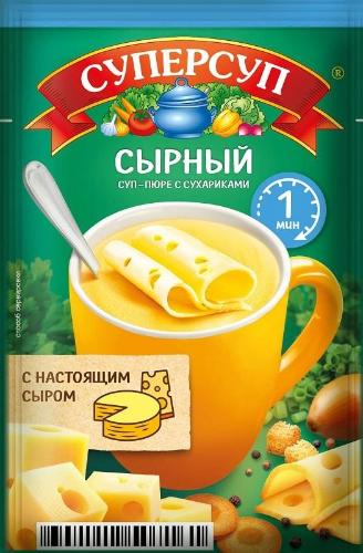 Суп ерсуп суп-пюре Сырный с сухариками 19г 20шт/уп