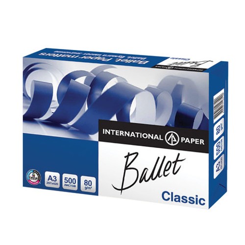 Бумага А3 БОЛЬШОГО ФОРМАТА (297х420 мм), А3, класс &quot;B&quot;, BALLET CLASSIC, 80 г/м, 500 л., ColorLok, белизна 153%