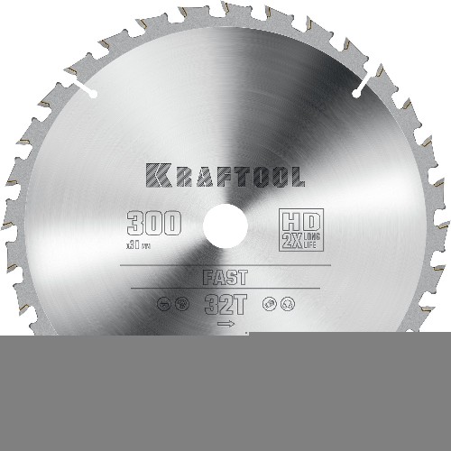 KRAFTOOL Fast, 300 х 30 мм, 32Т, пильный диск по дереву (36950-300-30)