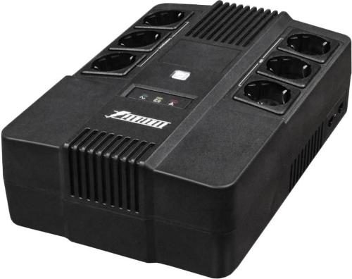 ИБП Powerman Brick 800, линейно-интеракт, 800ВА/480Вт, 3+3 EURO, RJ45/RJ11