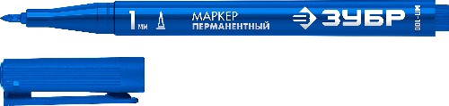 ЗУБР МП-100 1 мм, заостренный, синий, Перманентный маркер, ПРОФЕССИОНАЛ (06320-7)