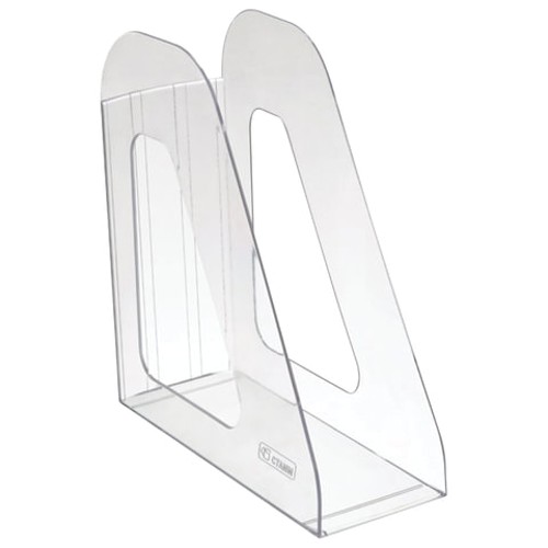 Лоток для бумаг вертикальный СТАММ "Фаворит" (235х240 мм), ширина 90 мм, прозрачный, ЛТ701