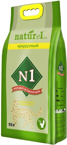 №1 Naturel кукурузный Наполнитель комкующийся 17,5л