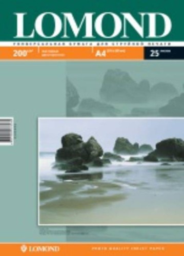 Фотобумага LOMOND Двусторонняя Матовая/Матовая  A4/200/25л.
