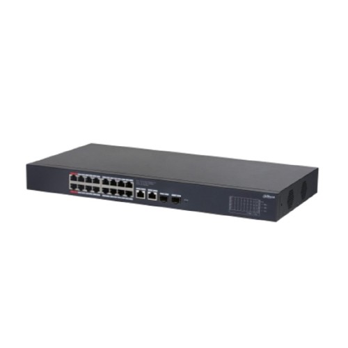 DAHUA DH-CS4220-16GT-190 16-портовый гигабитный PoE коммутатор с функцией облачного управления 16 RJ45 10/100/1000Мбит/с (PoE/PoE+/Hi-PoE), 2 RJ45 10/100/1000Мбит/с (uplink), 2 SFP 1000Мбит/с (uplink