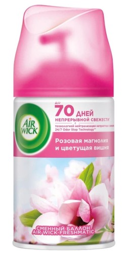 Баллон сменный для автоосвежителя Air Wick Роз магнол и цветущ.Вишня,250мл