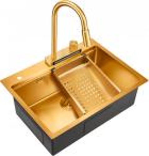 Кухонная мойка Milacio Denia 68 Steel (MC.77418) золото