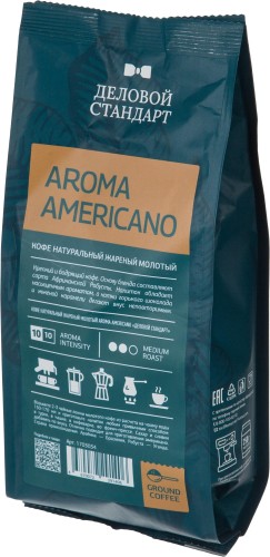 Кофе Деловой Стандарт Aroma Americano молотый натуральный жареный, 250г