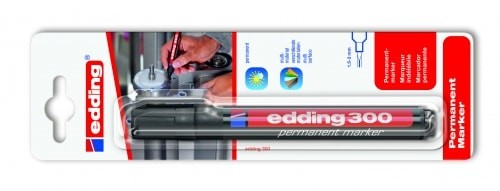 Перманентный маркер Edding E-300/1-B/1, черный,  (толщина линии 1.5-3 мм), блистер, E-300#1-B#1