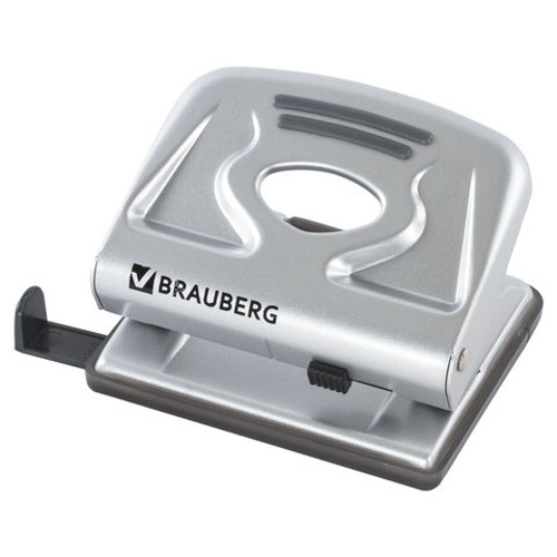 Дыроколы для бумаги металлический BRAUBERG &quot;Metallic&quot;, до 20 листов, серебристый