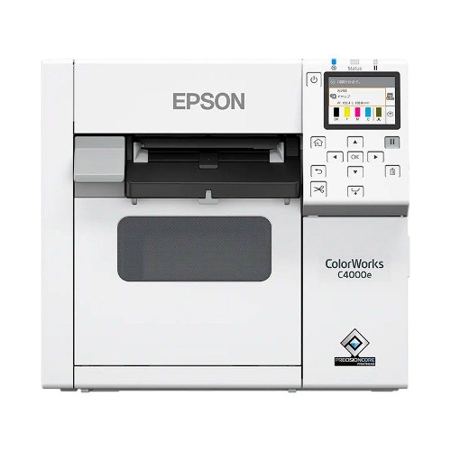 Полноцветный струйный принтер Epson ColorWorks C4000e (BK) (4", с ножом), блок питания, кабель питания