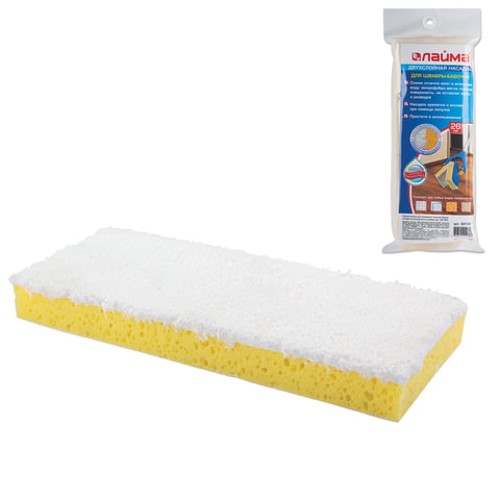 Насадка для швабры МОП для швабры самоотжимной "Бабочка" 601468, спонж/микрофибра 28 см, на липучке, ЛАЙМА