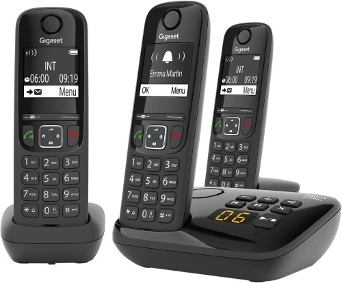 Радиотелефон Dect Gigaset AS690A Trio RUS черный, автоответчик